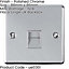 1 Gang Single BT Telephone Master Socket CHROME & GREY Wall Outlet Face Plate