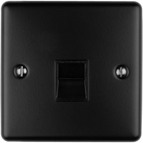 1 Gang Single BT Telephone Master Socket MATT BLACK Wall Outlet Face Plate