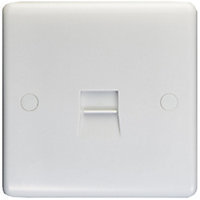 1 Gang Single BT Telephone Master Socket WHITE PLASTIC Wall Outlet Face Plate