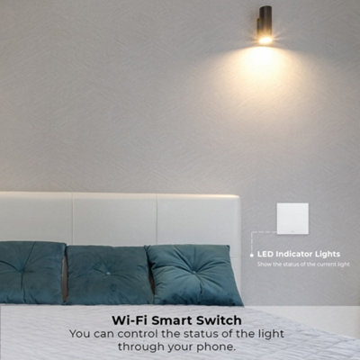 1 Gang Smart Push Button Mechanical Light Switch No Neutral Needed APP & Voice Control