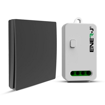 1 Gang Wireless Kinetic Switch, Black + 500W RF Receiver Price Comparisons | Compare The Build