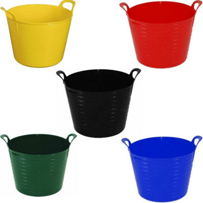 1 Large 42L Flexi Tub Bucket with Handles Heavy Duty Polyethylene ...