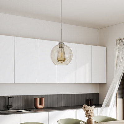 1 Light Globe Hanging Ceiling Light with Glass Lampshade