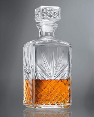 1 Litre Cut Glass Square Decanter - 3
