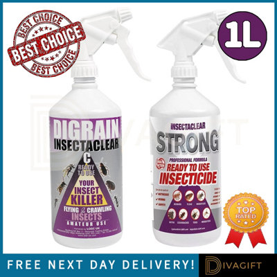 1 Litre, Insectaclear C+ Ready to Use Flying and Crawling Insect Killer ...