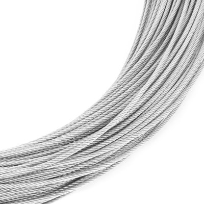 1 mm Thick Wire Rope Wire Cable - 100 metres / 328.08 ft - Galvanised ...