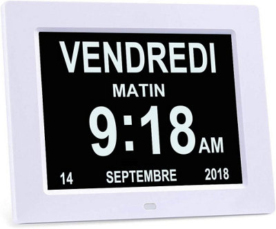 1 Pack 20cm LCD Digital Clock with Calendar, Date, Day and Time (Non ...