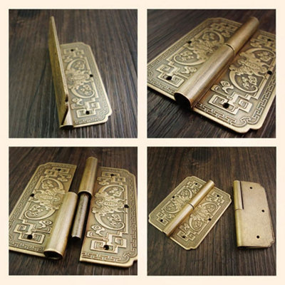 1 Pack Antique Brass Double Door Hinges Cabinet Drawer Wardrobe ...