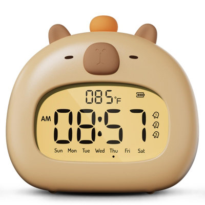 1 Pack Capybara Children's Alarm Clock with LED Night Light, Adjustable ...