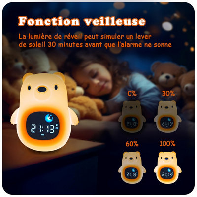 1 Pack Children's Educational Day Night Alarm Clock - Light and Musical ...