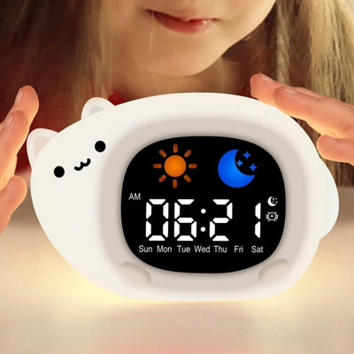 1 Pack Educational Children's Alarm Clock, Sleep Training with Moon and ...