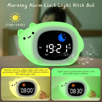 1 Pack Educational Children's Alarm Clock, Sleep Training with Moon and ...