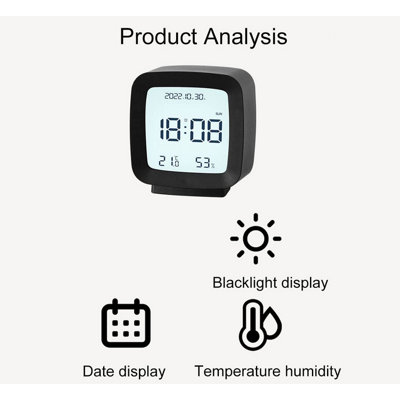 1 Pack Electronic Alarm Clock, Small Screen with Voice Control, Silent ...