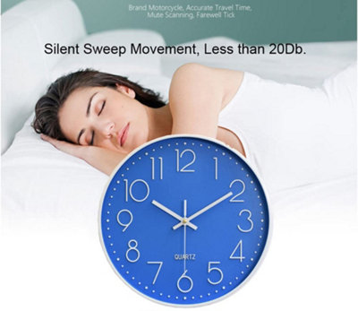 1 Pack Silent 12-inch Wall Clock - Quartz Kitchen - Battery Operated ...