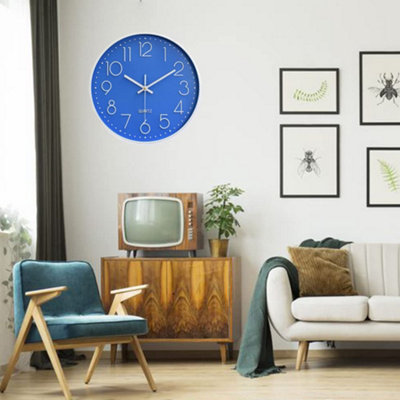 1 Pack Silent 12-inch Wall Clock - Quartz Kitchen - Battery Operated ...