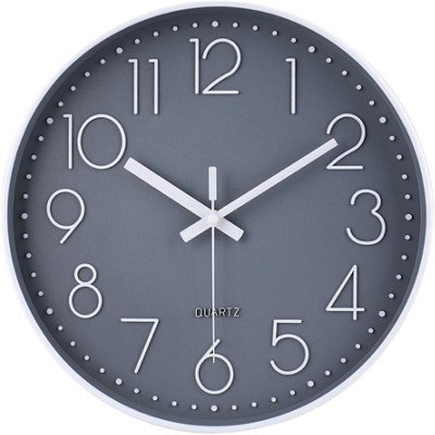 1 Pack Silent wall clock (20 cm), digital scale free punching