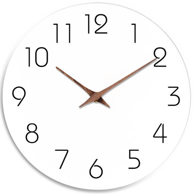 1 Pack Silent Wall Clock 20cm - Modern White Wood Design - Bedroom ...