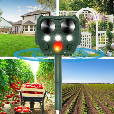 1-Pack Solar Repellent with Strobe Light, Ultrasonic, Repels Squirrels ...