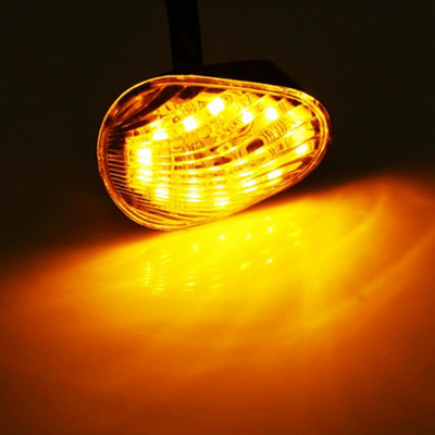 1 Pair Amber LED Turn Signal Light Indicator Lamp Flush Mount For Yamaha YZF R1 R6 R6S Clear