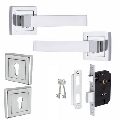 1 Pair Delta Design Polished Chrome Key Lock Set with 2.5" 3 Internal ...
