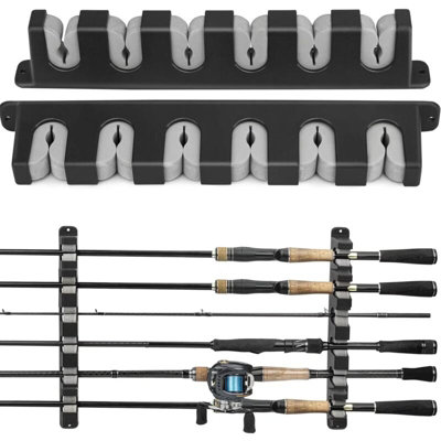 Vertical Fishing Rod Rack - Wall-Mounted Fish Pole Holder For