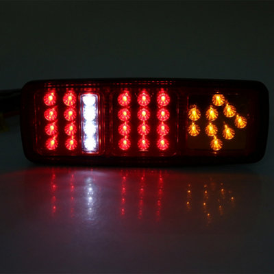 1 Pair LED Indicator Lights Rear Tail Brake Reverse Lamp for 12V Trailer Truck RV