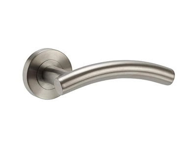 1 Pair of Arched T-Bar Door Handles Brushed Steel Finish Golden Grace
