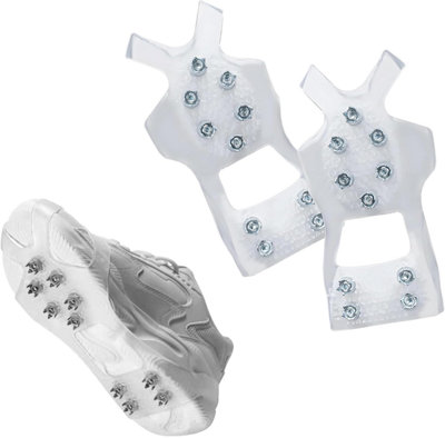 1 Pair Transparent TPE Ice Grips with 10 Teeth for Shoe Sizes 24 to 33 ...