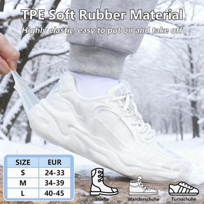1 Pair Transparent TPE Ice Grips with 10 Teeth for Shoe Sizes 24 to 33 ...