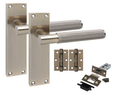 1 Pair Victorian T-Bar Knurled Internal Door Handle Sets Antique Brass ...