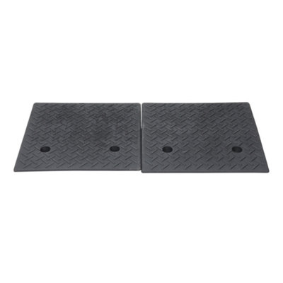 1 Pair Wear-Resistant Texture Surface Rubber Kerb Ramps H 11cm