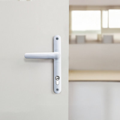 1 Pair White Aluminium Door Handles Without Lock Cylinder, Sleek Design