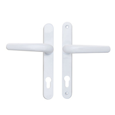 1 Pair White Aluminium Door Handles Without Lock Cylinder, Sleek Design