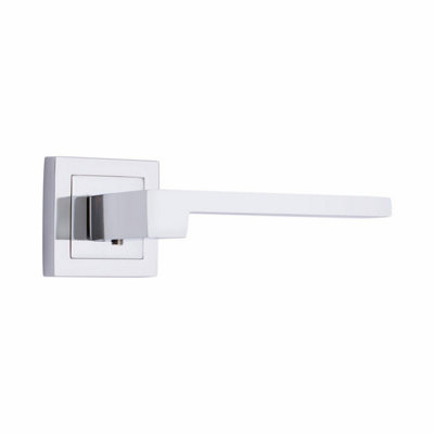 1 Pair Zeta Design Polished Chrome Key Lock Set with 2.5" 3 Lever Lock and Keyhole Escucheon