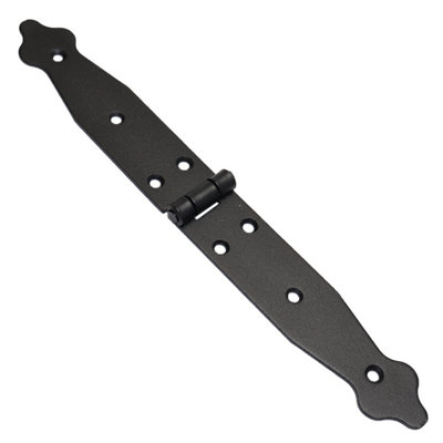 1 Pc x 150+150 mm Backflap Hinge Black, Steel Back Flap Hinges, Weather Resistant, Rust Proof Powder Coating, Strap Hinges