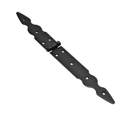 1 Pc x 150+200 mm Backflap Hinge Black, Retro Steel Back Flap Hinges, Weather Resistant, Rust Proof Powder Coating, Strap Hinges