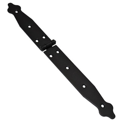 1 Pc x 150+200 mm Backflap Hinge Black, Steel Back Flap Hinges, Weather Resistant, Rust Proof Powder Coating, Strap Hinges