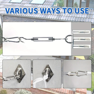 1 Pcs Shade Sail Hardware Kit Awning Set, Heavy Duty Stainless Steel ...
