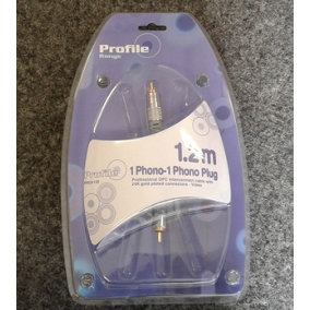 1 Phono - 1 Phono Plug 1.2m Lead Cable Video PRO4120