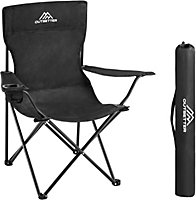 1 Piece Camping Chair Lightweight Folding Portable - Black