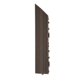 1 Piece - DEKCO Composite Wood Plastic Brown Decking Interlocking Left Edging Tile with Woodgrain Effect 37cm x 7cm