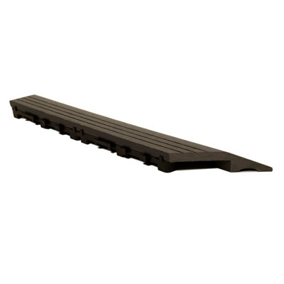 1 Piece - DEKCO Composite Wood Plastic Brown Decking Interlocking Left Edging Tile with Woodgrain Effect 37cm x 7cm - 3