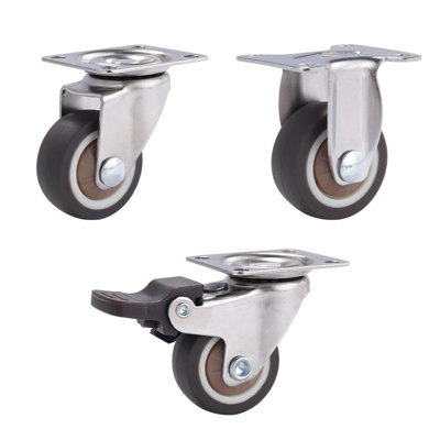 1 point 5 Inch Caster Wheels for Small Furniture Heavy Duty Casters ...
