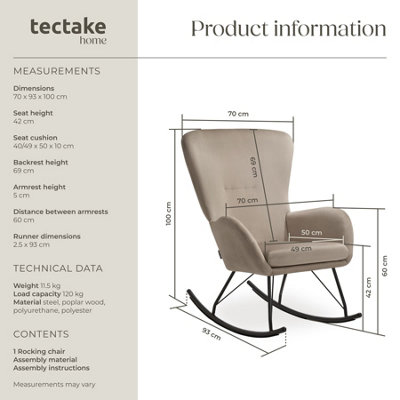 1 Rocking Chair Swing - armchair with steel runners and thick padding ...