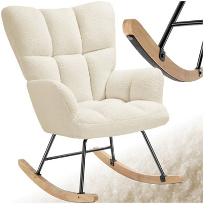 1 Rocking Chair Torve with Plush Padding, Quilted Pattern and Wooden ...