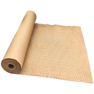 1 Roll (50m) Brown Honeycomb 400m Wrapping Paper Rolls For Packing/Moving Hive Cushioning Wrap - 3
