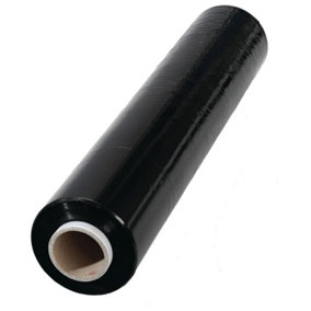 1 Roll Of Black 400mm Standard Core Tear Resistant Pallet Shrink Wrap Rolls