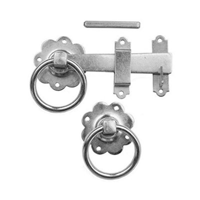1 Set Gate Ring Galvanized Silver Finish Plain Latch Catch Metal for ...