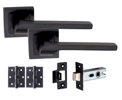 1 Set Sigma Design Door Handle On Square Rose Latch Door Handles Internal Pack 2.5" Latch & 1 Pair of 3" Ball Bearing Hinges - GG