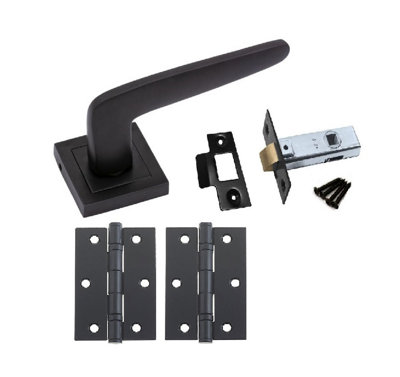 1 Set Venus Design Door Handle On Square Rose Latch Door Handles Internal Pack 2.5" Latch & 1 Pair of 3" Ball Bearing Hinges - GG